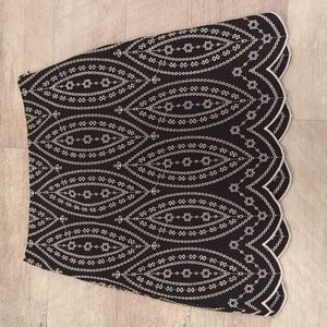 Loft Scalloped Hem Embroidered Skirt 2